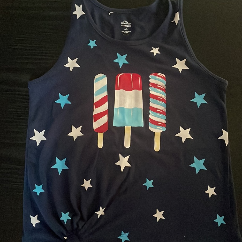 Cute girls 4th of July tank top size 7-8
